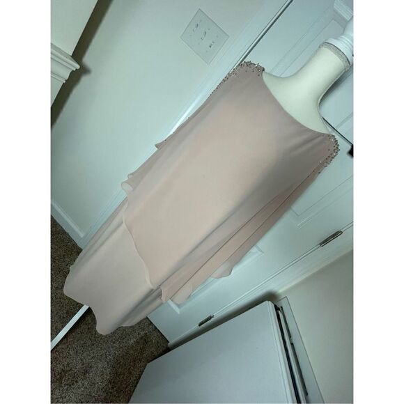X By Xscape blush layered and lined dress with embellishments 20W - Picture 1 of 8